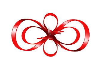 Image showing red bow isolated on white background