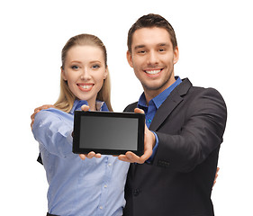 Image showing man and woman with tablet pc