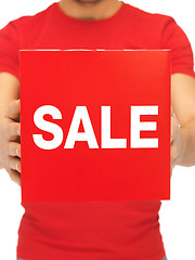 Image showing man holding sale sign