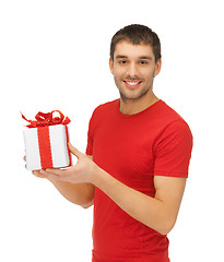 Image showing handsome man with a gift