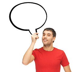 Image showing smiling man with blank text bubble