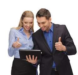 Image showing man and woman with tablet pc