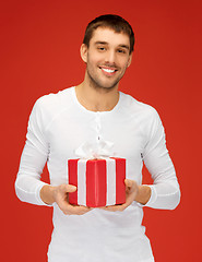 Image showing handsome man with a gift