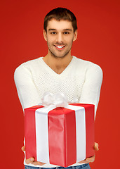 Image showing handsome man with a gift