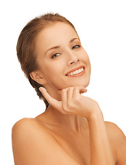 Image showing beautiful woman with moisturizing creme drop