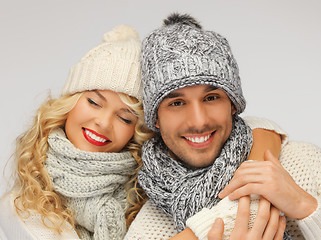 Image showing family couple in a winter clothes