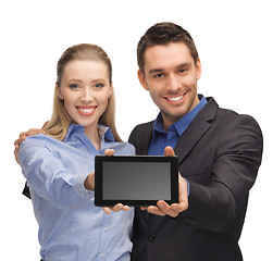 Image showing man and woman with tablet pc