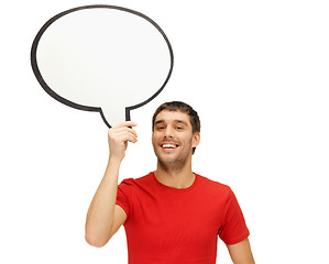 Image showing smiling man with blank text bubble