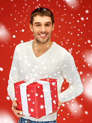 Image showing handsome man with a gift