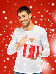 Image showing handsome man with a gift