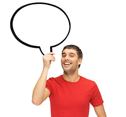 Image showing smiling man with blank text bubble