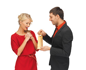 Image showing man and woman with present