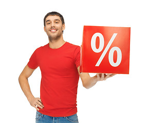 Image showing man with percent sign