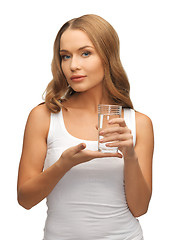 Image showing woman with glass of water