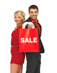 Image showing man and woman with shopping bag