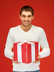 Image showing handsome man with a gift