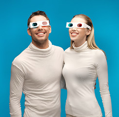 Image showing man and woman with 3d glasses