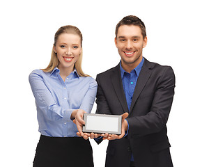 Image showing man and woman with tablet pc