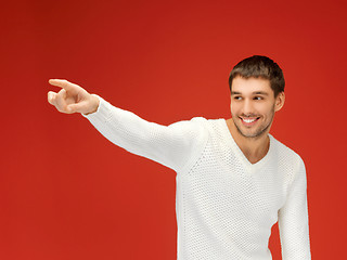 Image showing handsome man in warm sweater