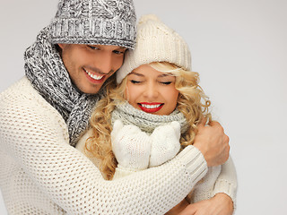 Image showing family couple in a winter clothes