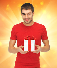 Image showing handsome man with a gift