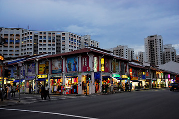 Image showing little india in singapore by twilight
