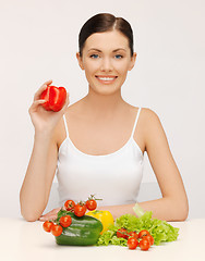 Image showing woman with vegetables