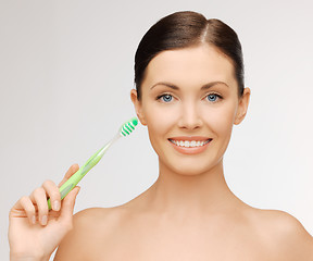 Image showing woman with toothbrush