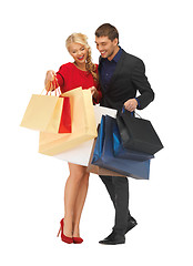 Image showing man and woman with shopping bags