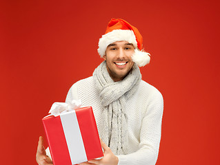 Image showing handsome man in christmas hat