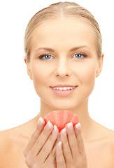 Image showing beautiful woman with seashell