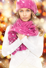 Image showing beautiful woman in winter hat