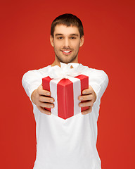 Image showing handsome man with a gift