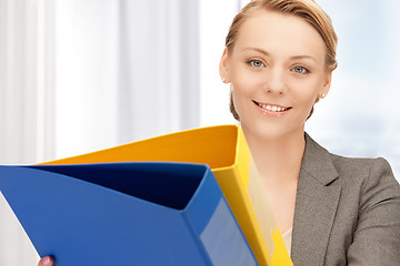 Image showing woman with folders