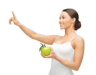 Image showing woman with green apple