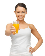 Image showing woman with glass of juice