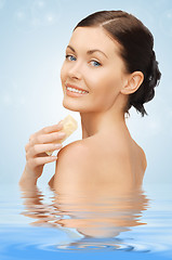 Image showing woman with soap in water