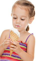 Image showing litle girl with ice cream