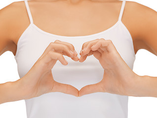 Image showing woman's hands showing heart shape