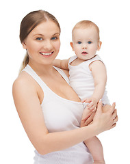 Image showing happy mother with adorable baby