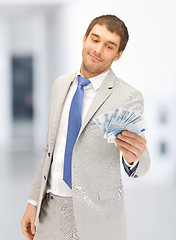 Image showing man with euro cash money