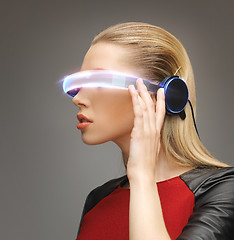 Image showing woman with futuristic glasses