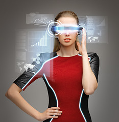 Image showing woman with futuristic glasses