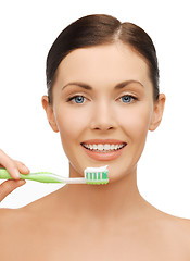 Image showing woman with toothbrush