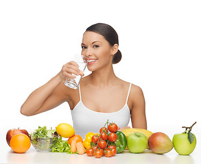 Image showing woman with healthy food