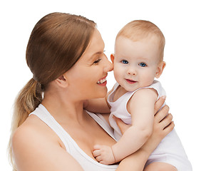 Image showing happy mother with adorable baby