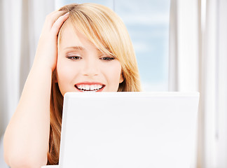 Image showing teenage girl with laptop computer