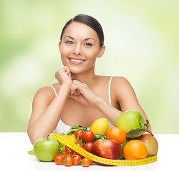 Image showing woman with fruits and vegetables