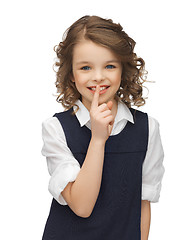 Image showing pre-teen girl showing hush gesture