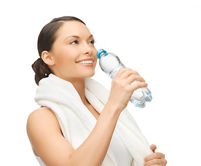 Image showing woman with bottle of water